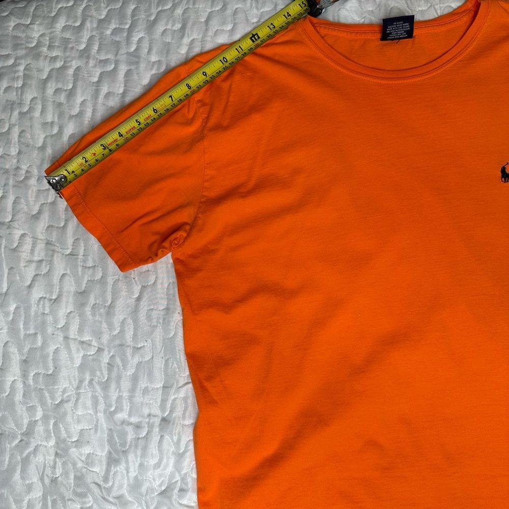 Polo Ralph Lauren Men’s Classic Fit T-Shirt Orange Vintage 100% Cotton Size L - Picture 6 of 9